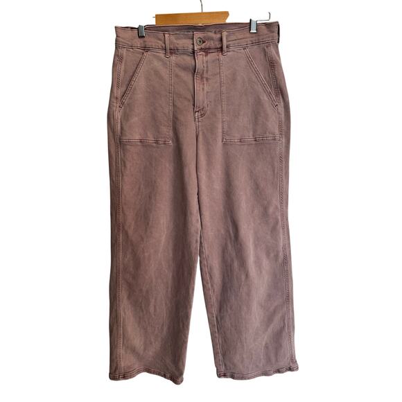 American Eagle Women’s 12 Stretch Skater Jeans High Rise Wide Leg Purple Denim - Picture 2 of 13